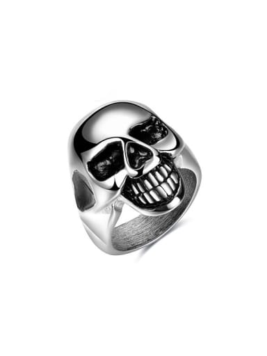 Men Personality Skull Shaped Titanium Painting Ring