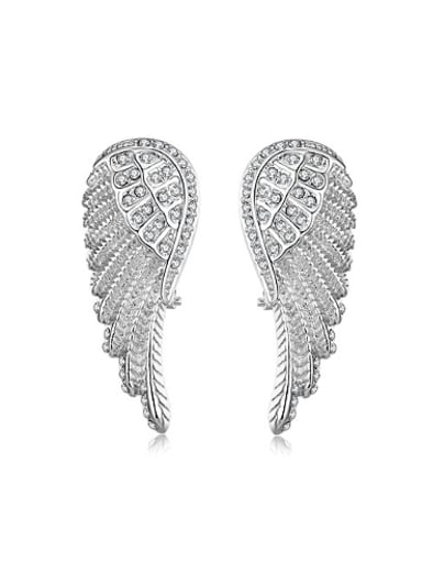 Personalized Wings Crystal Stud Earrings