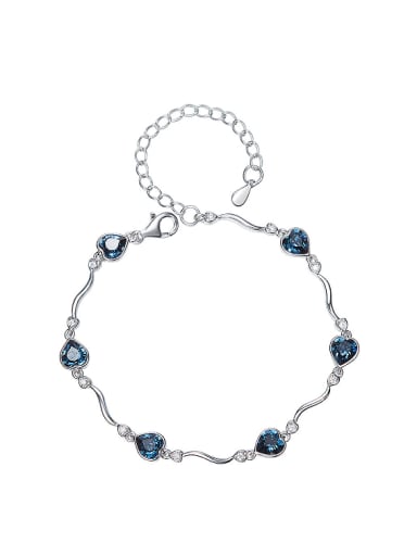 Simple Heart-shaped austrian Crystals Bracelet