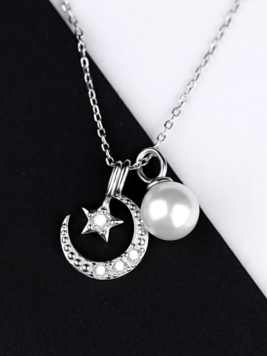 Freshwater Pearl Moon Star Necklace