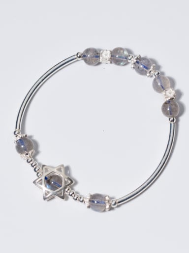 Ethnic Style Star Shaped Stone S925 Silver Bracelet