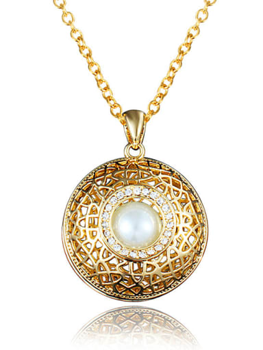 Exquisite 18K Gold Plated Artificial Pearl Necklace