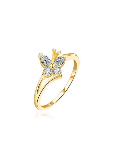 Elegant Flower Shaped Austria Crystal Ring