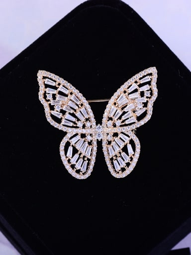Copper With  Cubic Zirconia Delicate Butterfly Brooches