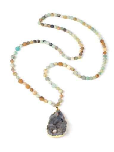 Natural Irregular Stone Pendant Women Necklace