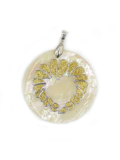 custom Personalized Natural Crystal Round Shell Pendant