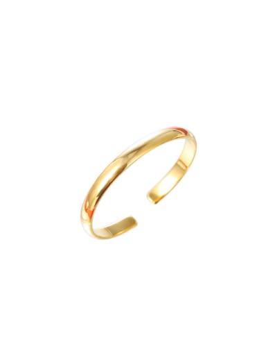 Copper Alloy 23K Gold Plated Simple Smooth Opening Bangle