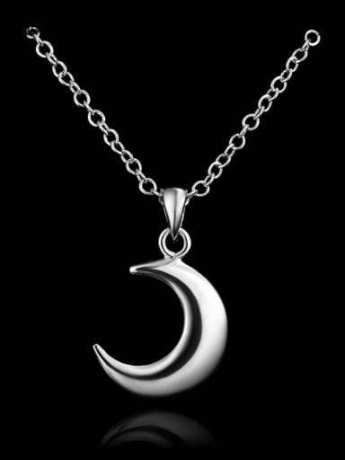 Simple 925 Sterling Silver Moon Pendant