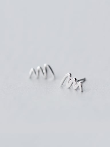 S925 Silver  Mini Wave Stud cuff earring