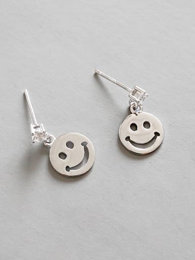 Sterling silver simple smiley earrings