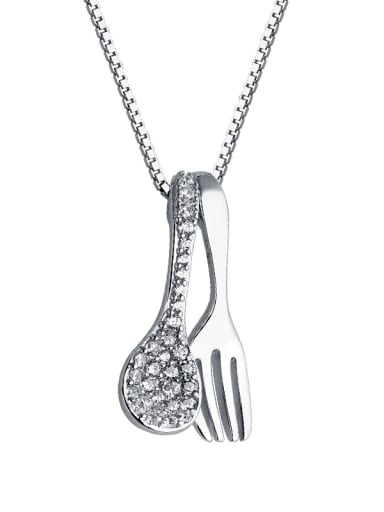 925 Sterling Silver With Cubic Zirconia Fashion tableware Necklaces