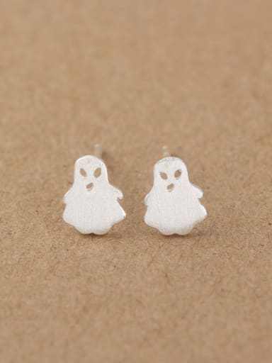 Tiny Ghost Silver stud Earring