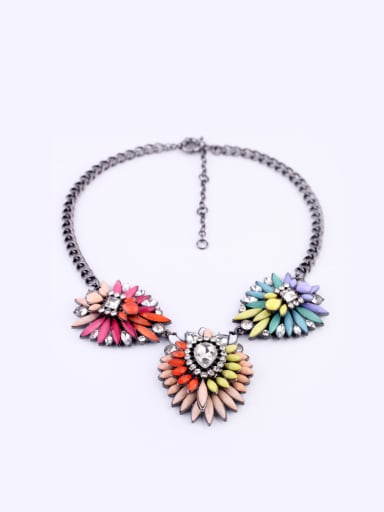 Fashion Colorful Flower-Shaped Alloy Necklace