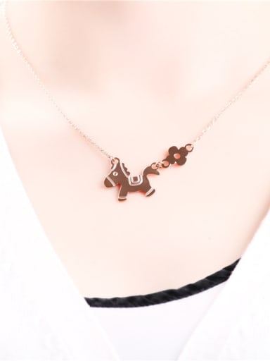 mall Horse Pendant Clavicle Necklace