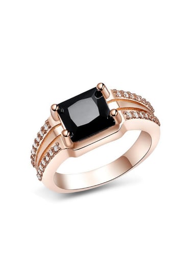Fashion Black AAA Zircon Copper Ring