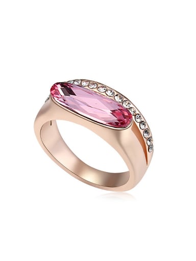 Fashion Rose Gold Plated austrian Crystals Alloy Ring