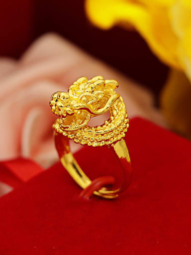 24K Gold Plated Dragon Shaped Ring