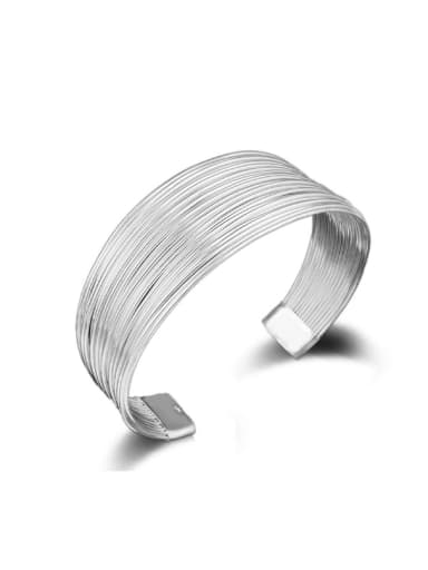 Exaggerate White Gold Plated Opening Bangle