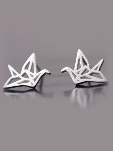 Paper cranes-shape Personality Matt Stud Earrings