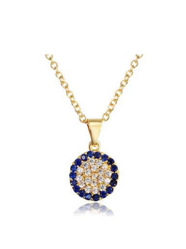 Fashionable 18K Gold Round Shaped Zircon Necklace