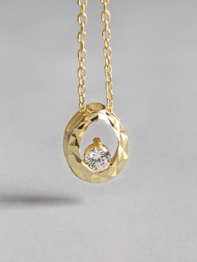 925 Sterling Silver With 18k Gold Plated  Water Drop Necklaces