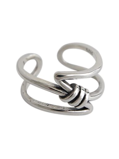 925 Sterling Silver With Antique Silver Plated Simplistic free size Rings