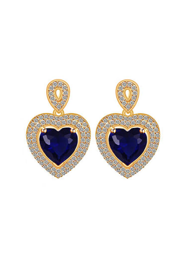 2018 Copper Alloy 18K Gold Plated Fashion Heart-shaped Zircon stud Earring