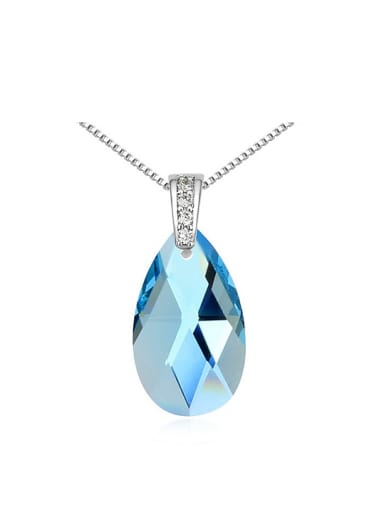 custom Fashion Water Drop austrian Crystal Pendant Alloy Necklace