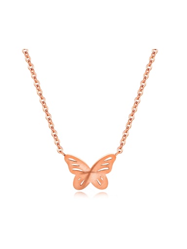 Simple Butterfly Titanium Necklace