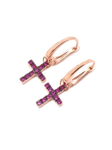 Cross Shaped Copper Exquisite Women Hook Earrings