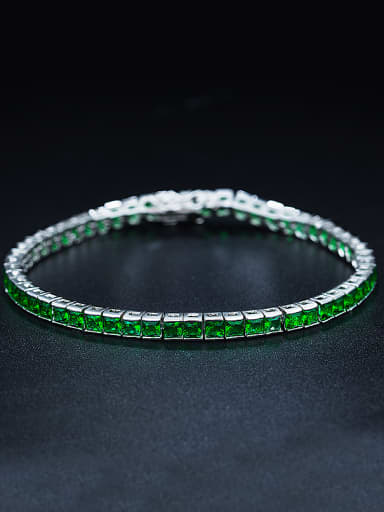 Green Square Zircon Bracelet