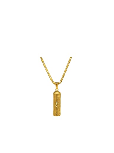 Copper Alloy 24K Gold Plated Classical Character Necklace