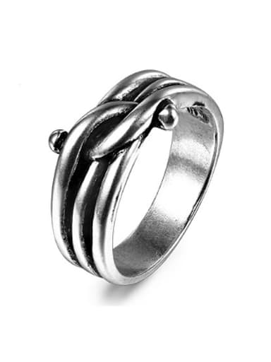 Unisex Exquisite Silver Plated Geometric Shaped Ring