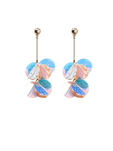 Alloy With Rose Gold Plated Bohemia Round Drop Earrings