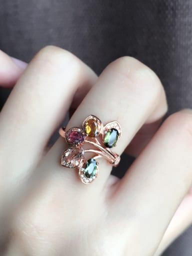 Multi-color Gemstones Petals Statement Ring