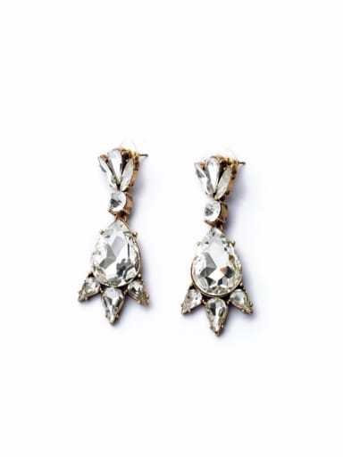 Irregular Glass Stones Alloy Drop Cluster earring
