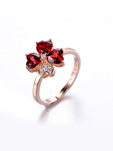 custom Fashion Ruby Gemstones Flowery Ring