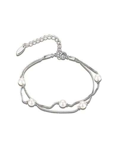 Elegant Adjustable Length Artificial Pearl Bracelet
