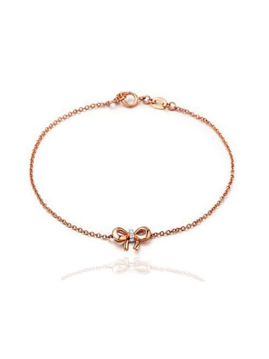 Simple Tiny Bowknot Rose Gold Plated Copper Bracelet
