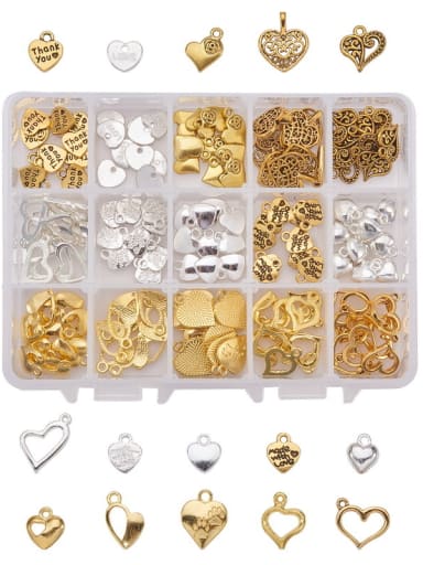 Alloy With Gold Plated Class Heart Charms