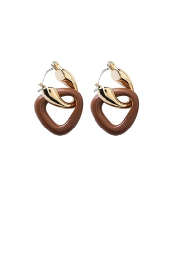 Alloy With Gold Plated Simplistic Geometric Clip On Earrings