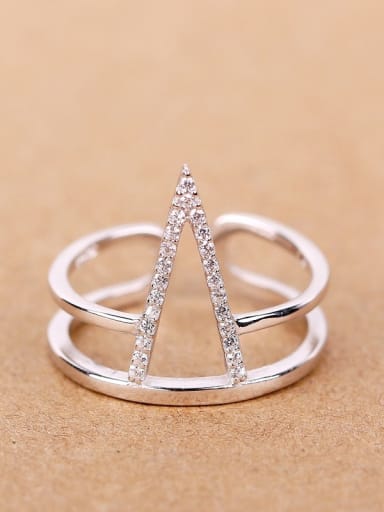 Fashion Two-band Silver Opening Statement Ring