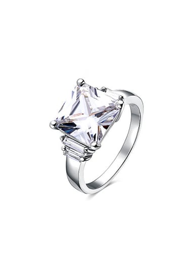 Women All-match Square Shaped Zircon Ring