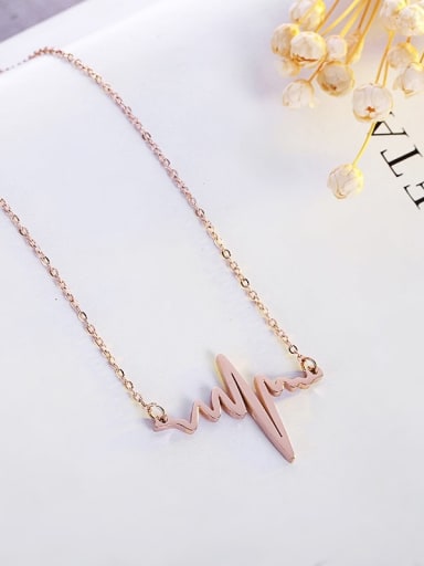 ECG Clavicle Stainless Steel Necklace