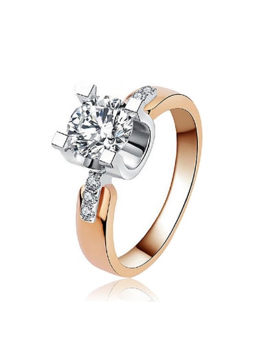 Fashion Shiny Cubic White Zirconias Copper Ring