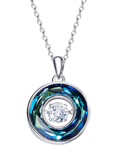 Fashion austrian Crystal Round Silver Necklace