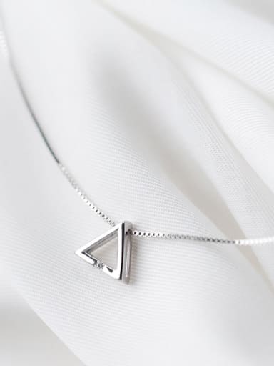 Sterling silver simple triangle short clavicle chain
