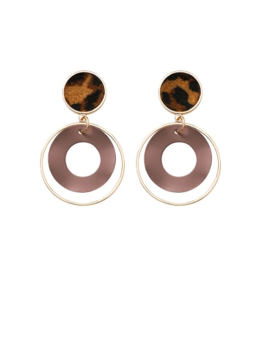Alloy With Rose Gold Plated  Retro leopard print Geometric Drop Earrings