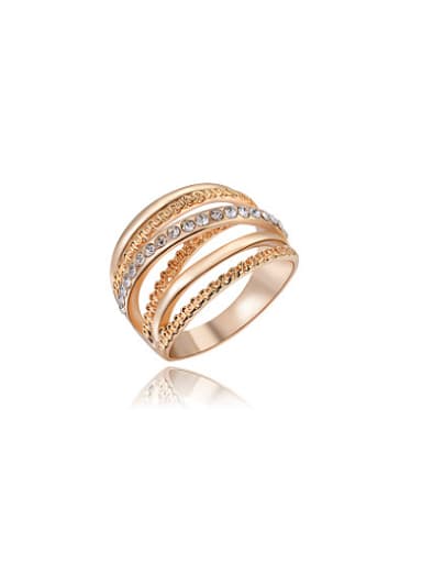 Exquisite Multi-layer Geometric Shaped Crystal Ring