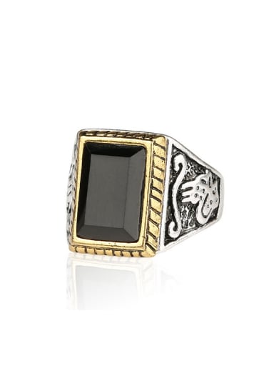 Retro style Resin stone Double color Plated Alloy Ring